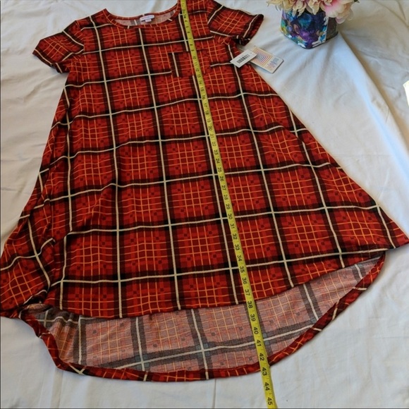 Gorgeous LulaRoe Red Plaid Holiday Carly, Sz XS NWOT - Picture 4 of 5